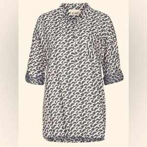 SEASALT CORNWALL Grey Cream Polpeor Shirt Tunic